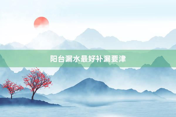 阳台漏水最好补漏要津